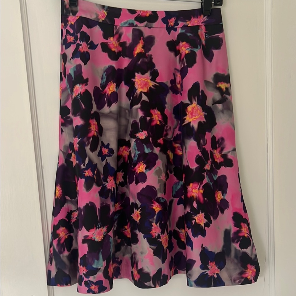 JCrew Silk Floral Pink Skirt